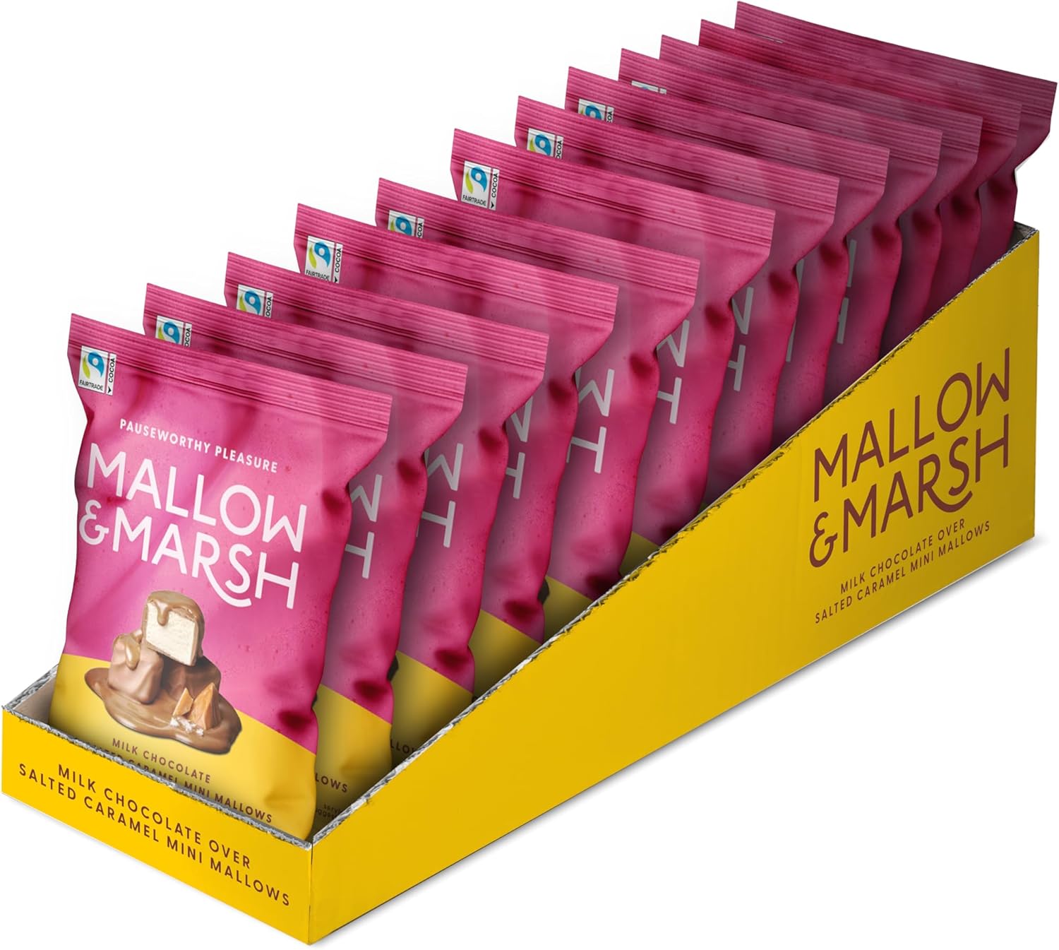 Mallow & Marsh Milk Chocolate Over Salted Caramel Mini Mallows – Multipack 12 X 36G