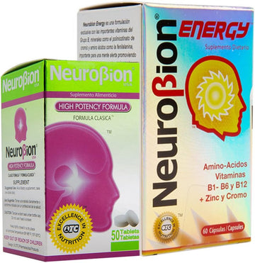 Neurobion Energy + Neurobion High Potency Dietary Supplement Special Blend Of Amino Acids, Vitamins B1- B6- & B12 + Zinc