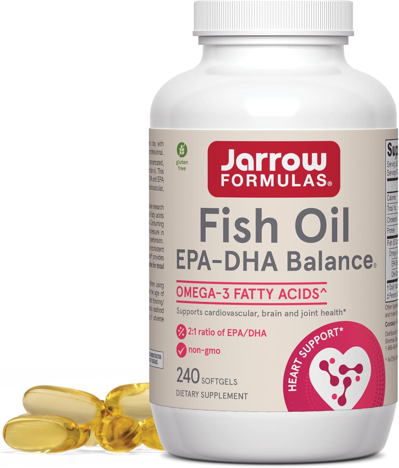Jarrow Formulas® Epa-Dha Balance®, 1,200 Mg Omega-3 Fatty Acids For Cardiovascular Support, 120 Softgels, 60 Day Supply
