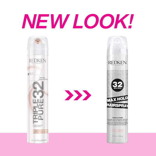 Redken Max Hold Neutral Hairspray 32 | Extreme Maximum High Hold Hairspray | Long-Lasting Lift & Frizz Control | For All Hair Types | Neutral Fragrance