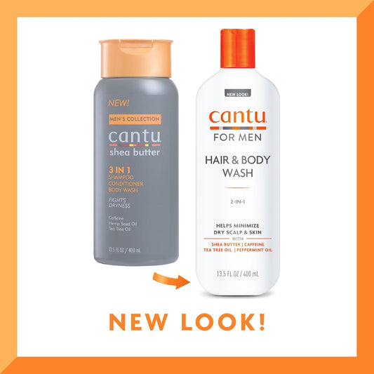 Cantu For Men 2-In-1 Hair & Body Wash, 13.5 Fl Oz (Packaging May Vary)