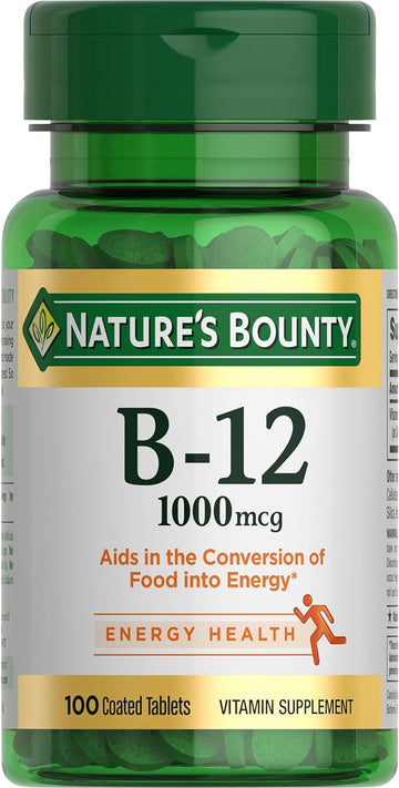 Nature'S Bounty Vitamin B12 1000Mcg, Supports Energy Metabolism And Nervous System Health, Vitamin Supplement, 100 Tablets