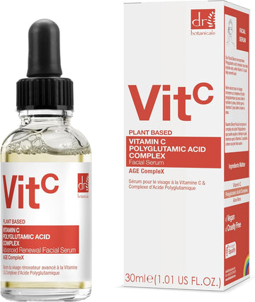 Dr Botanicals Anti Aging Facial Serum With 3% Vitamin C & 1% Polyglutamic Acid Complex | Hydration, Wrinkle Reduction, And Youthful Radiance In One Bottle | Luxury Anti-Aging Skincare