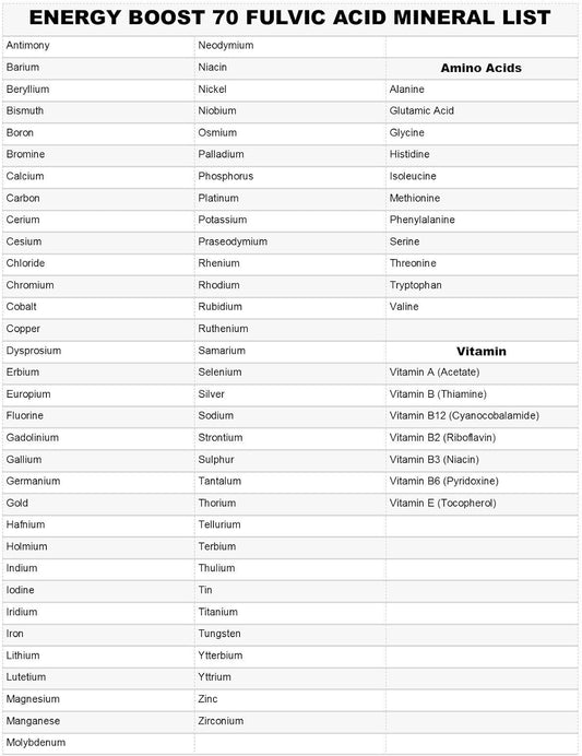 Energy Boost 70 Fulvic Minerals Trace Elements Vitamins and Amino Acids Morningstar Minerals (1 Gallon) : Health & Household
