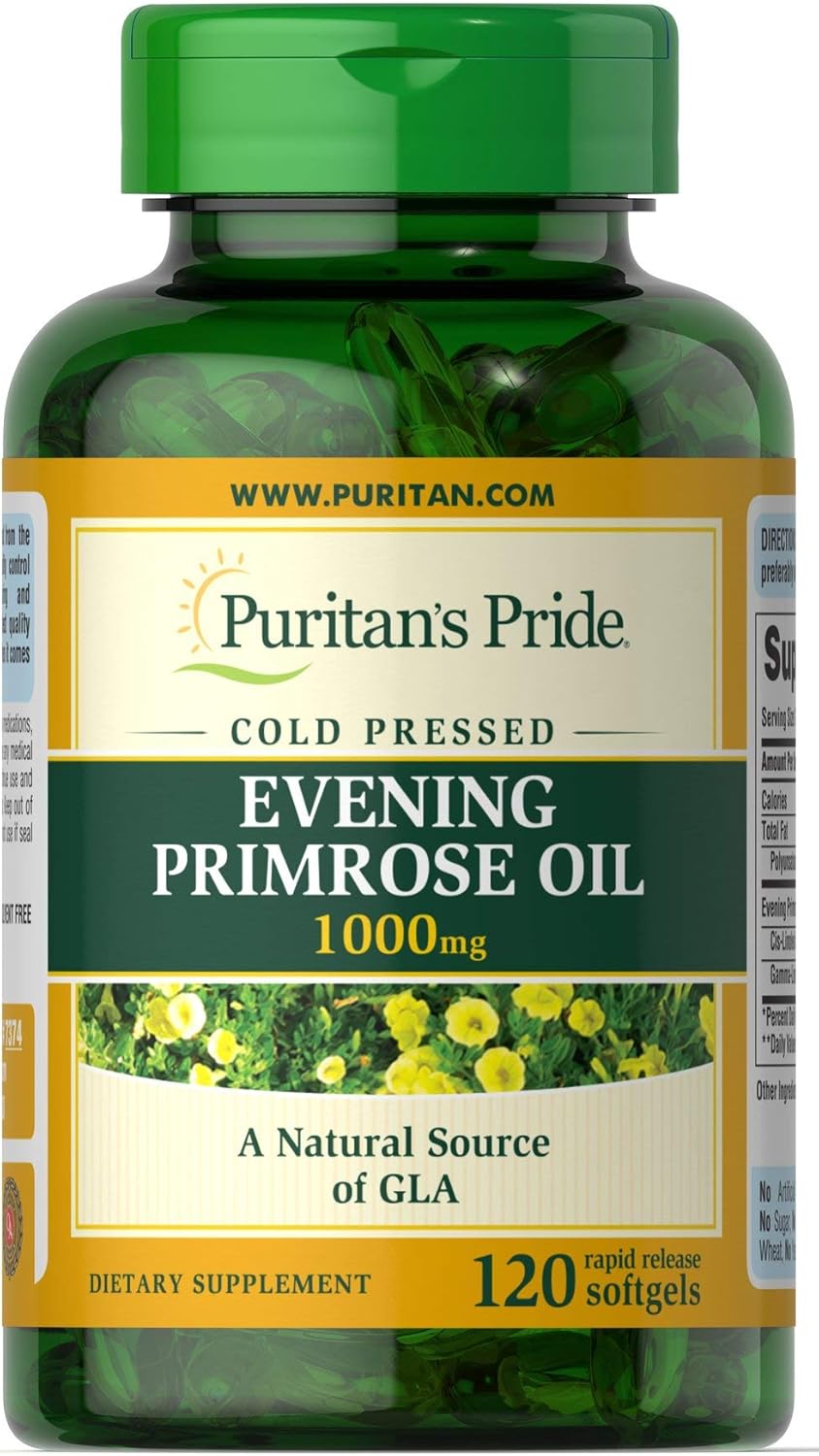 Puritan'S Pride Evening Primrose Oil 1000 Mg With Gla, 120 Count