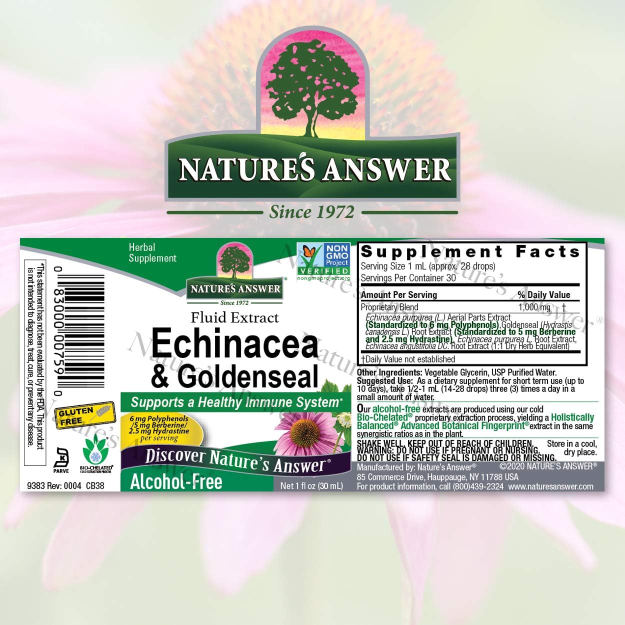 Nature's Answer Enchinacea & Goldenseal | Supports a Healthy Immune System | Super Concentrated Pure Extract | Alcohol-Free, Gluten-Free, Vegan & Kosher Certified 1