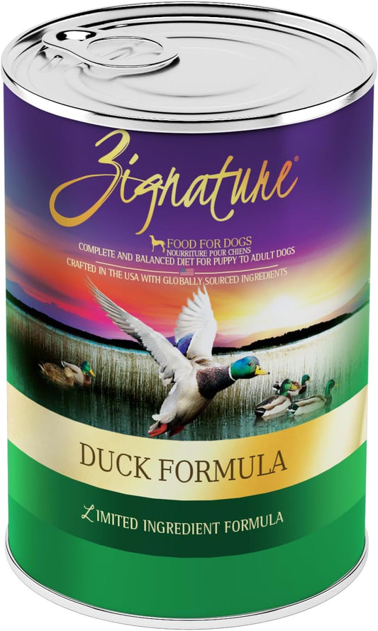 Zignature Duck Formula Wet Canned Dog Food 13Oz, Case Of 12