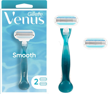 Gillette Venus Smooth Womens Razor, Includes 1 Handle, 2 Razor Blade Refills