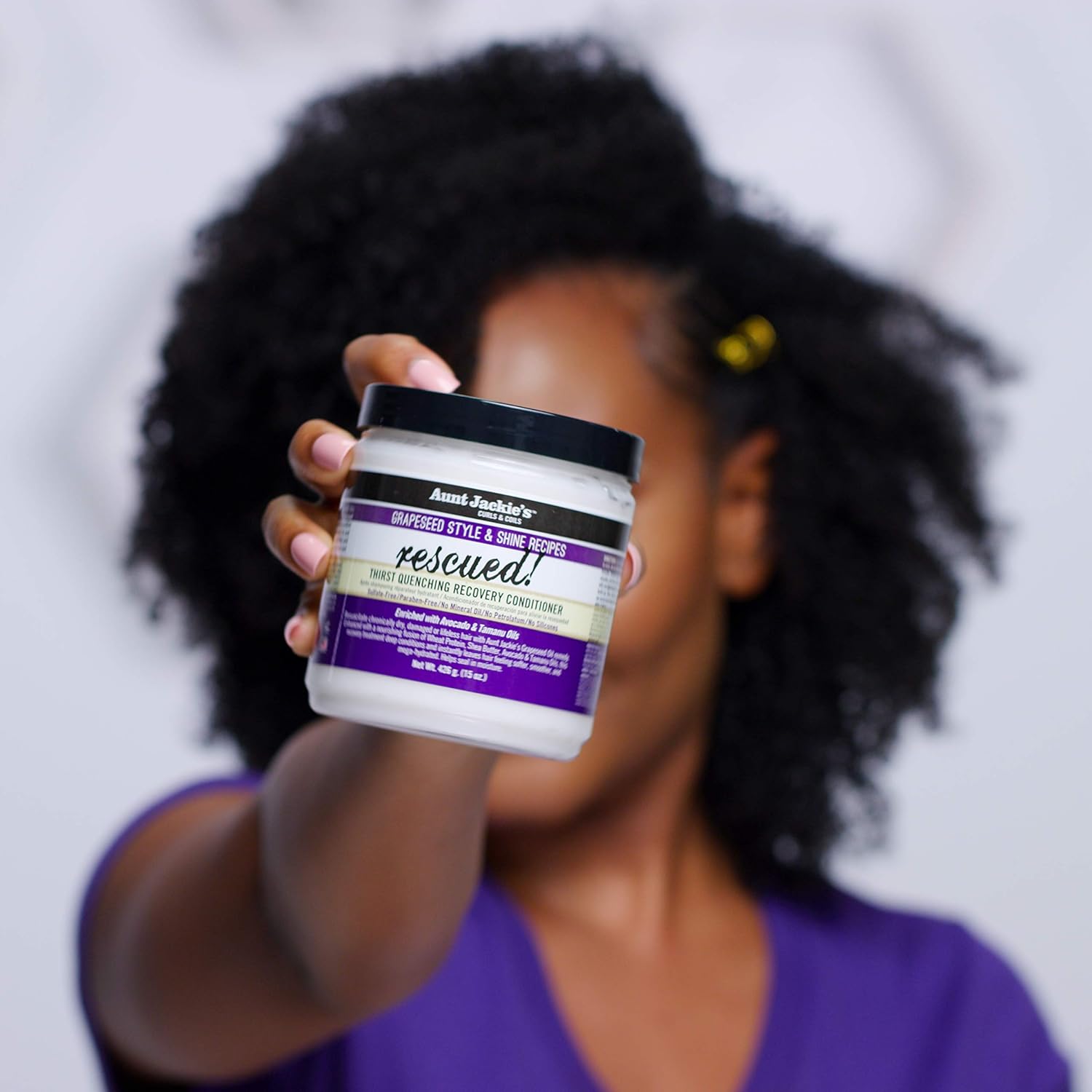 Aunt Jackie's Grapeseed Style and Shine Recipes Rescued Thirst Quenching Hair Recovery Conditioner Repair Treatment, Seals in Moisture, 15 oz : Beauty & Personal Care