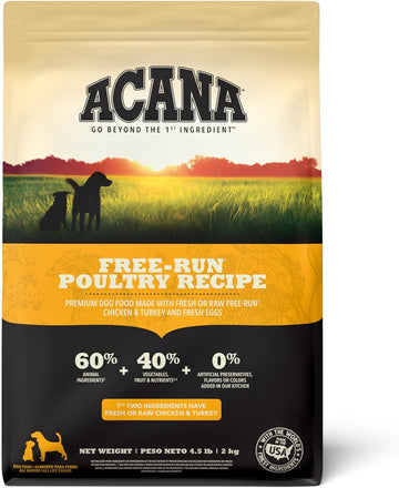 ACANA Grain Free Dry Dog Food, Free-Run Poultry Dog Food Recipe, 4.5lb