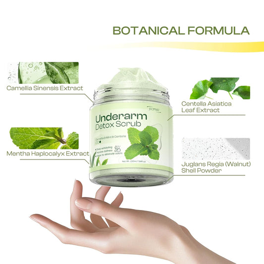 Camellia Underarm Detox Scrub: Armpit Detox Scrub With Mint Centella Deep Cleanse Refresh Exfoliating For Underarms Whole Body