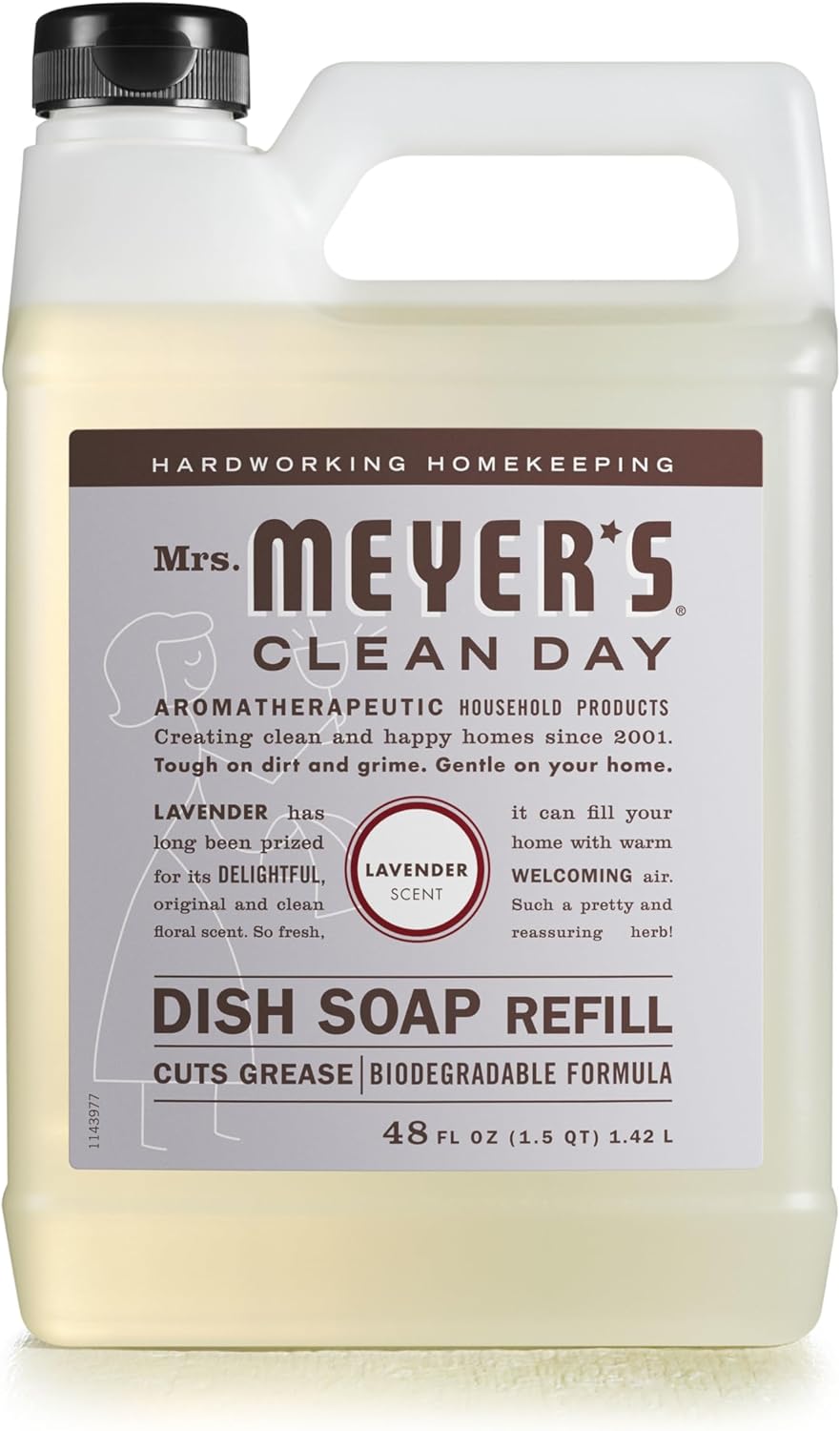 Mrs. Meyer'S Clean Day Liquid Dish Soap Refill, Biodegradable Formula, Lavender, 48 Fl. Oz