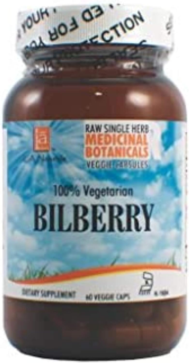 L A NATURALS Bilberry Raw Herb 60 Vgc, 0.02 Pound : Health & Household