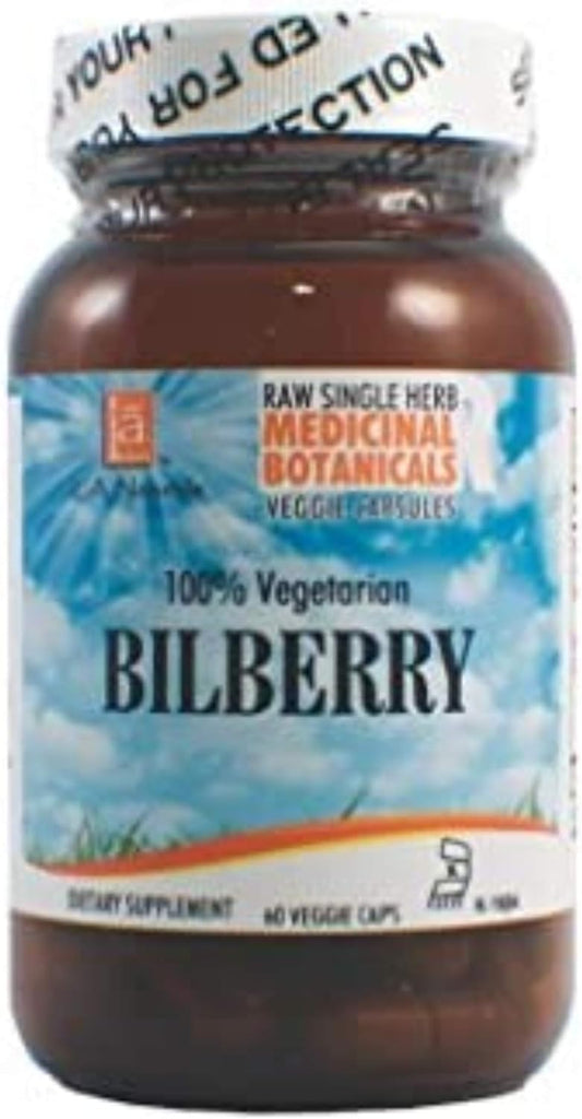 L A NATURALS Bilberry Raw Herb 60 Vgc, 0.02 Pound : Health & Household