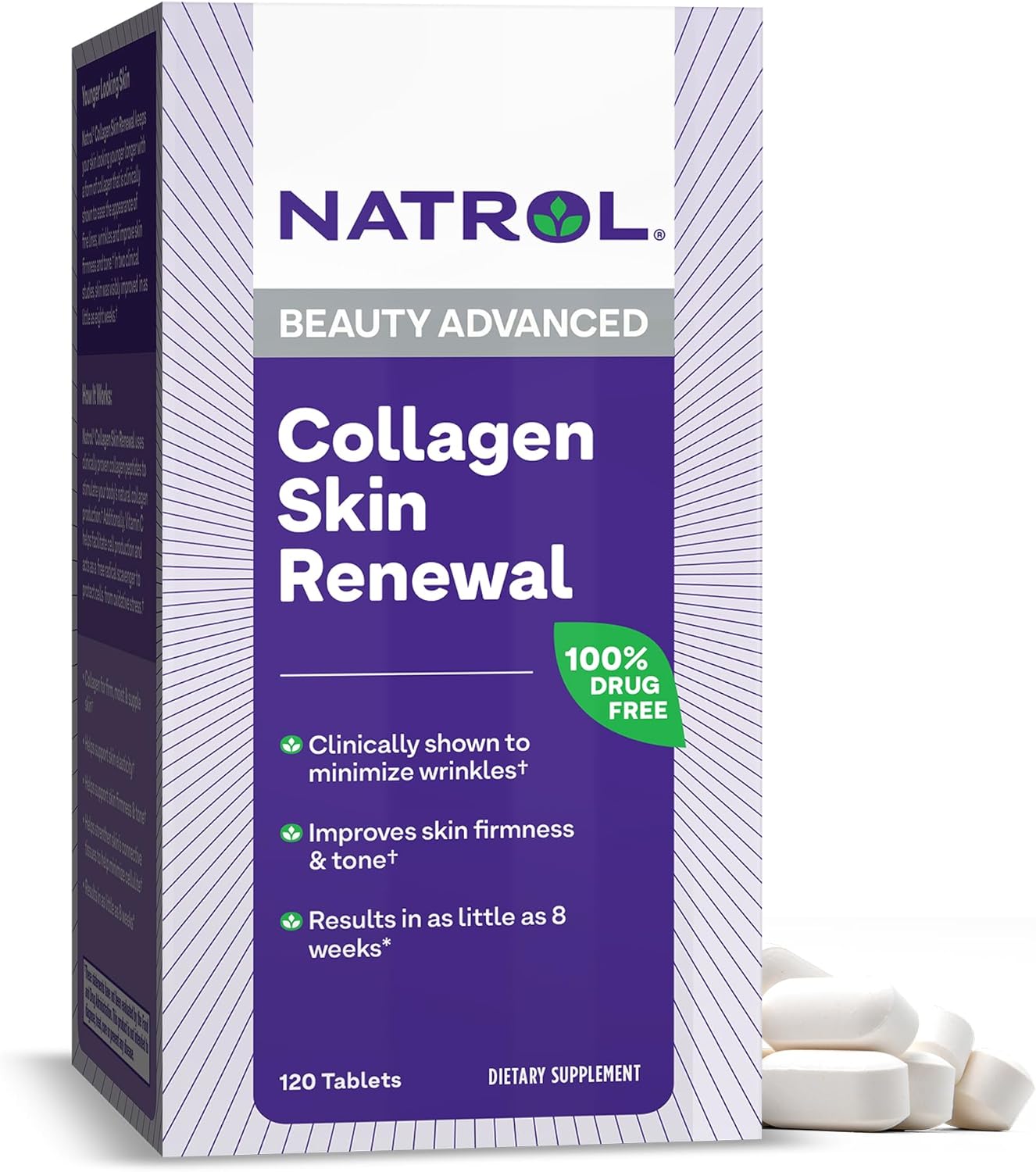 Natrol Collagen Skin Renewal, Dietary Supplement for Beauty Advanced, 120 Tablets, Up to a 40 Day Supply