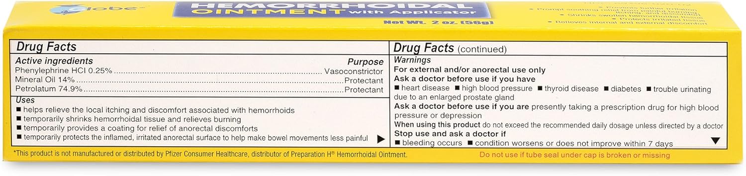 Hemorrhoidal Pain Relief Ointment 2 oz (56g) Per Tube Hemorrhoid Treatment for Fast Acting Itch, Swelling, and Maximum Strength Pain Relief (3 Pack) : Health & Household