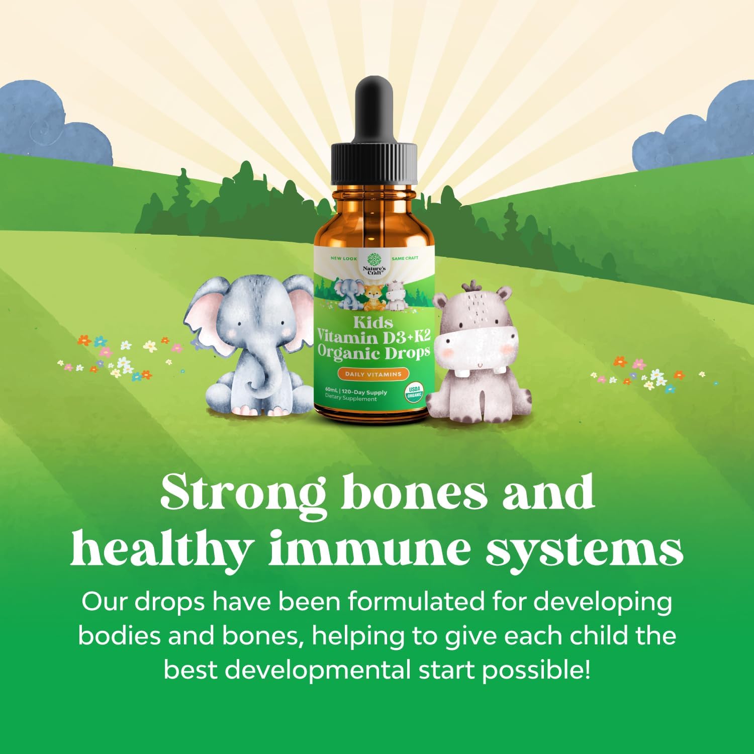 Liquid Vitamin D3 Drops for Kids - Organic Vitamin D for Kids and Babies with Vitamin K2 - Vegan Vitamin D3 K2 Kids Vitamins for Immune Support - Liquid Vitamin D Drops for Infants Toddlers and Kids : Health & Household