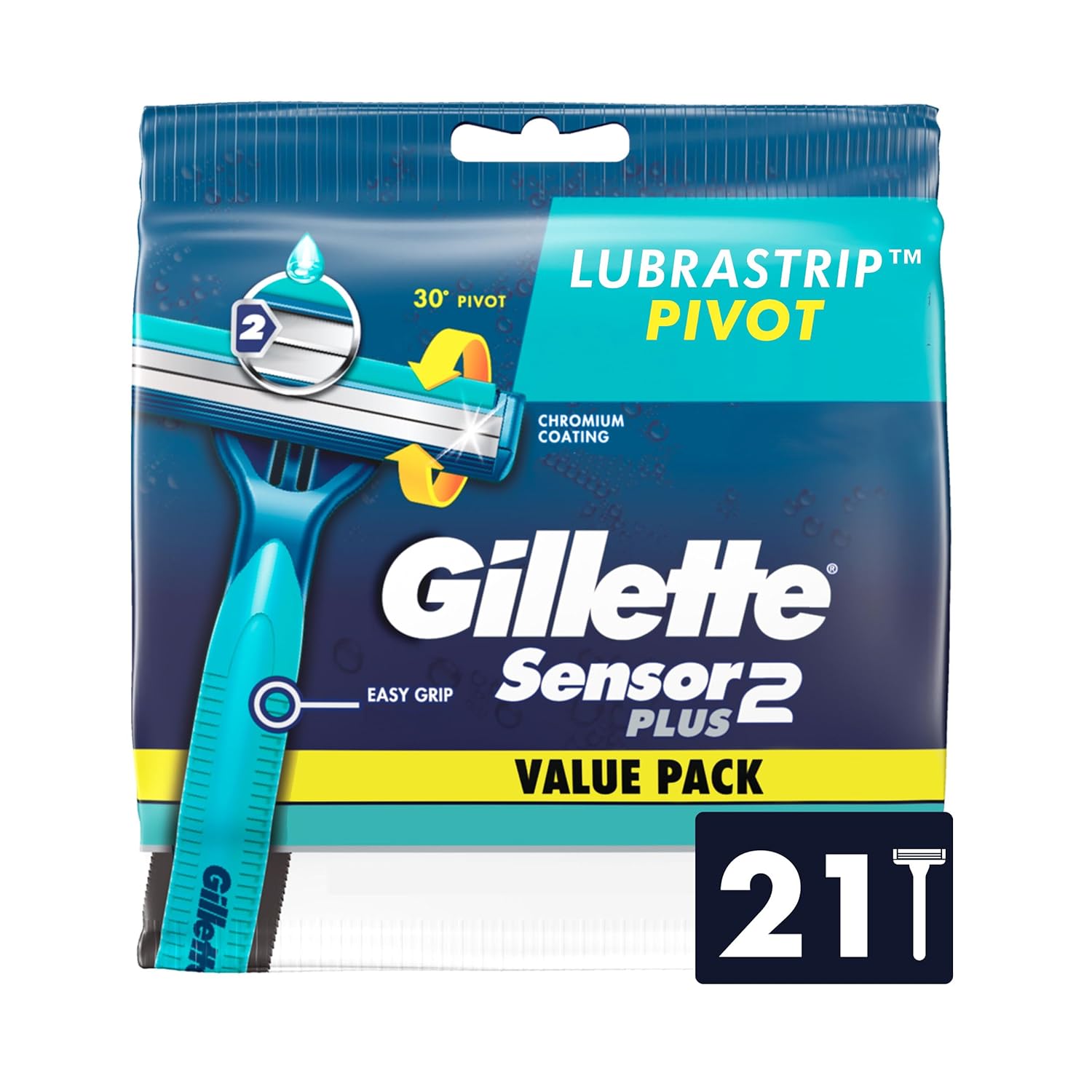 Sensor2 Plus Pivot Men'S Disposable Razor, 21 Razors