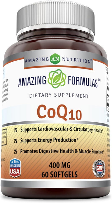 Amazing Nutrition Coq10 (Coenzyme Q10) - 400 Mg, 60 Softgels