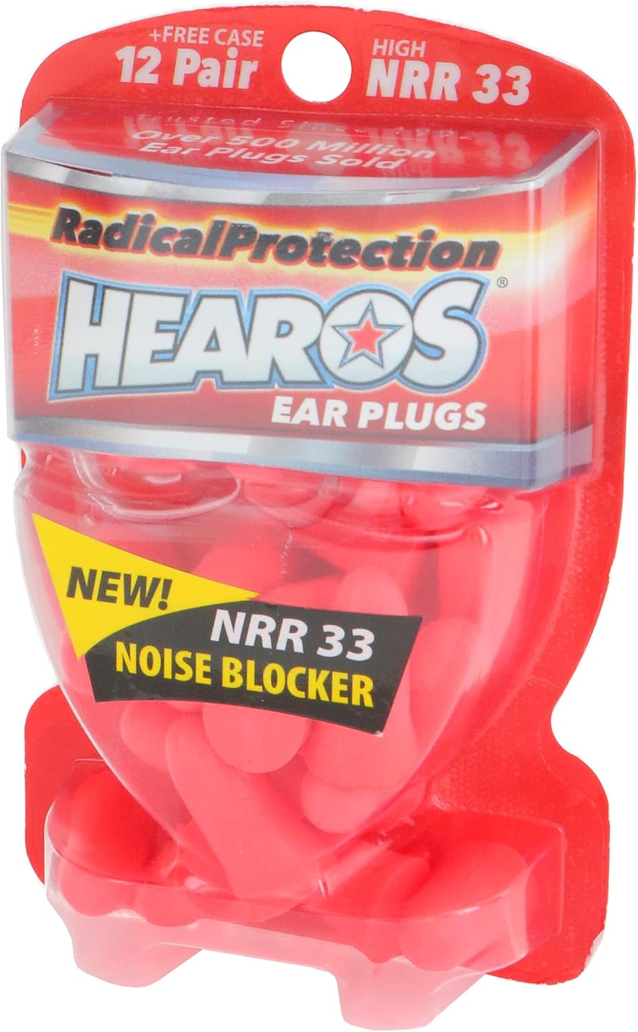 Hearos Radical Protection Foam Ear Plugs, Hearing Protection, Nrr 33, 12 Pair, Orange (5801)