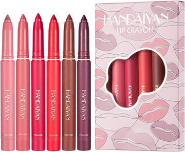 Matte Light Crayon Lipstick With Built-In Sharpener Rotary Cut Dual Purpose Waterproof Non-Drying Fade-Free Lipstick Lip Liner Set Crayon Matte Longwear Lipstick(#B)