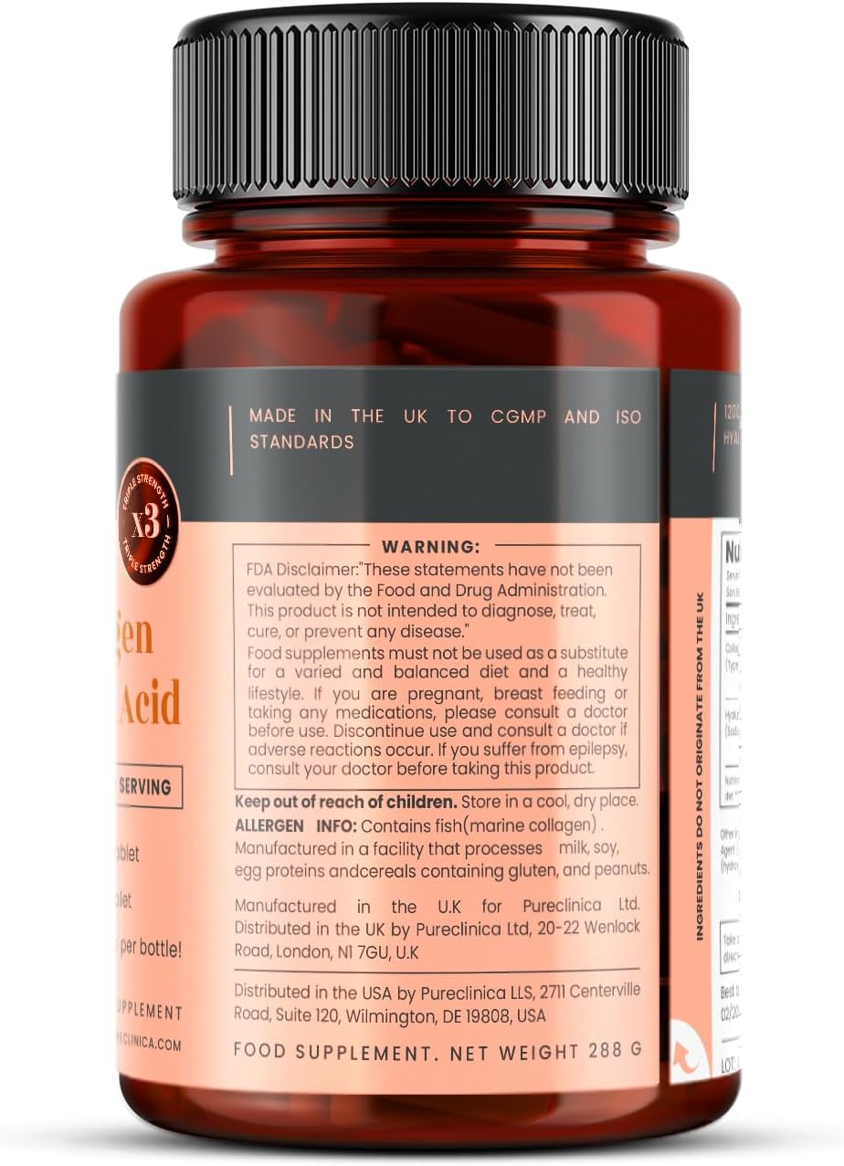 UltraColl Collagen & Hyaluronic Acid 1500mg x 360 Tablets (2 Bottles of 180)-1 Years Supply : Amazon.co.uk: Health & Personal Care