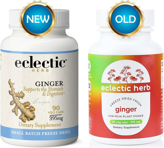 Eclectic Institute Raw Freeze-Dried Non-GMO Ginger | Antioxidants for Heart Support & Digestive Health | 90 CT