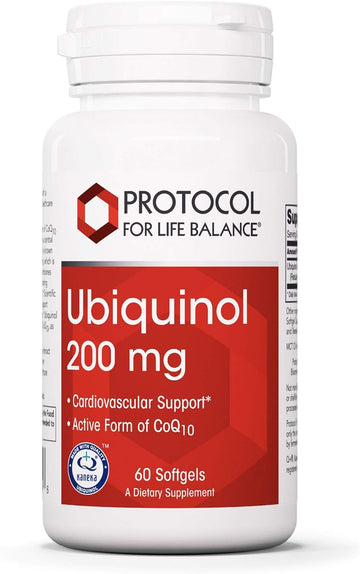 Protocol Ubiquinol Coq10 200Mg - Oxidative Stress Quencher, Cell Energy, Heart Health - 60 Softgels