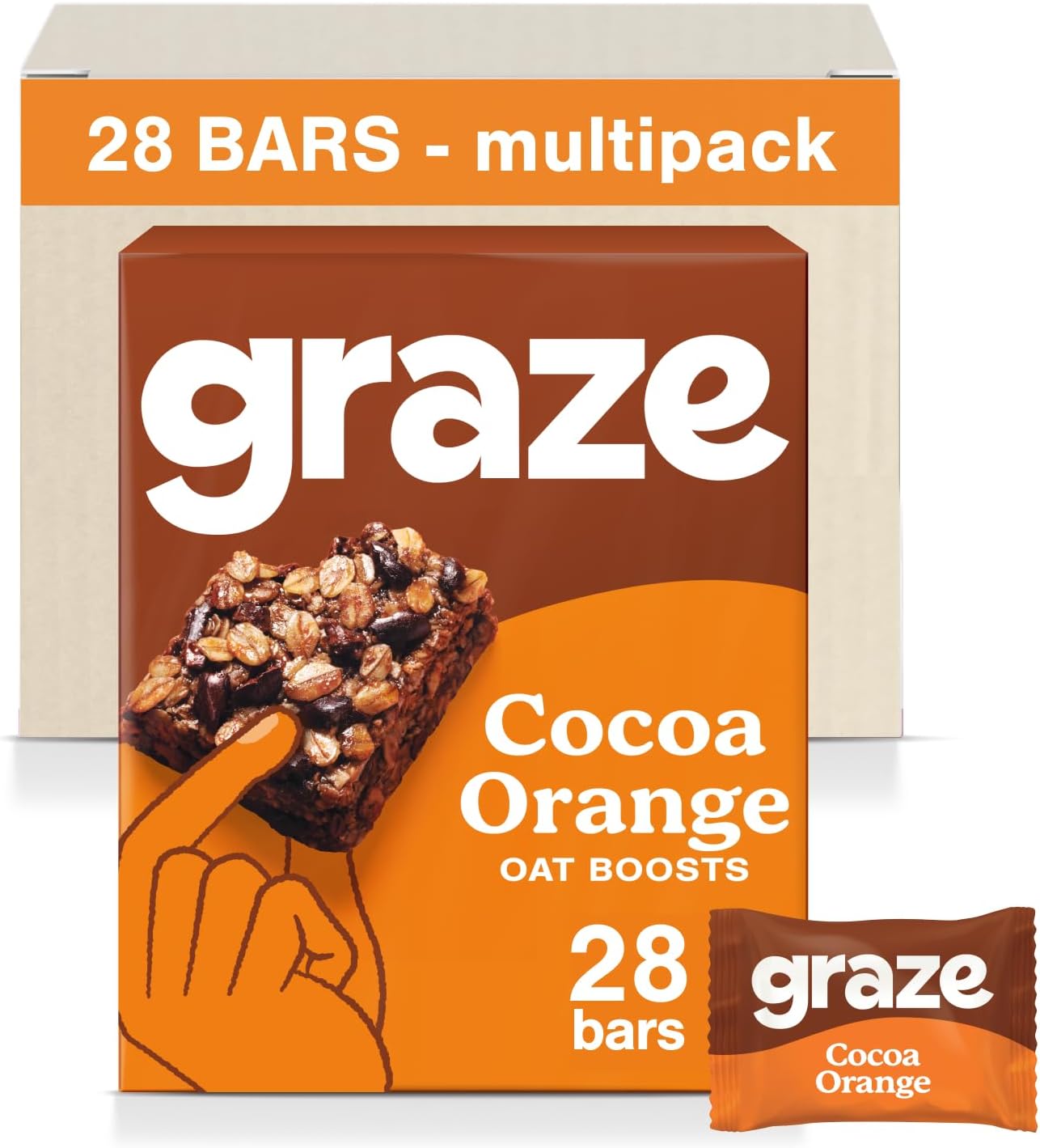 Graze Banana Oat Boost Bars - Vegan Snacks, Whole Oats & Natural Flavours, High In Fibre - Packaging May Vary - (28 Snacks - 7 Packs Of 4 X 30G)