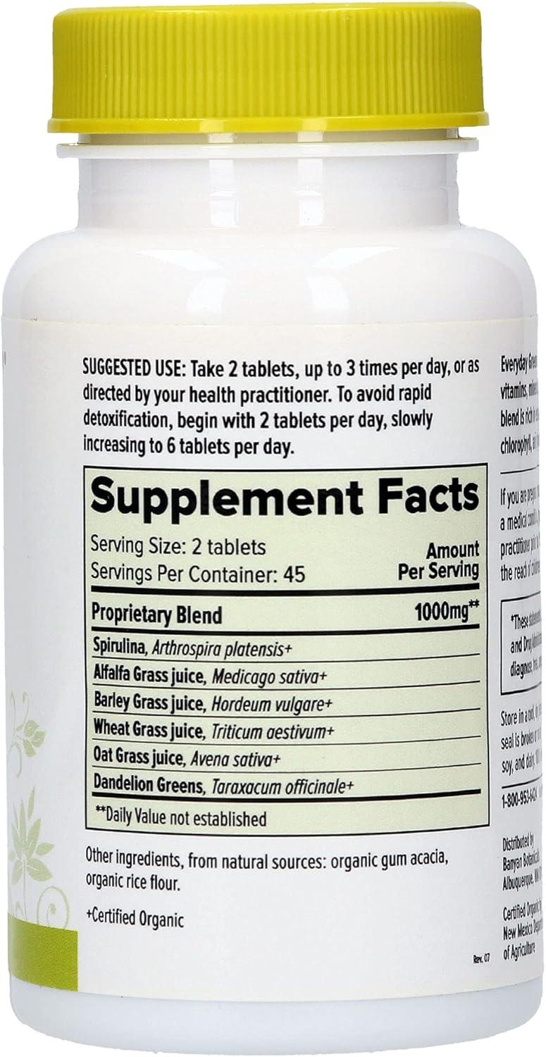 Banyan Botanicals Everyday Greens - Certified Organic, 90 Tablets - A Nutrient Rich Superfood for Health & Vitality