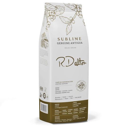 R. Dalton Coffee Genuine Antigua Ground Coffee - Dark Roast - 12 oz - Exotic Chocolaty Flavors - Fragrant Aroma - Versatile Brewing - From Antigua Guatemala