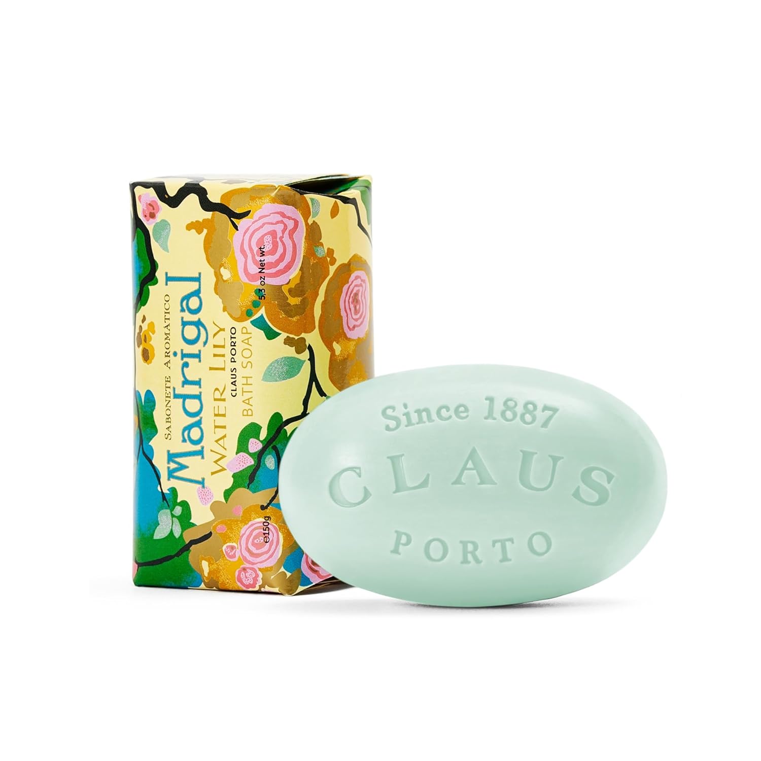 Claus Porto - Madrigal Water Lily Body Soap For Men + Women | Floral, Cleansing, Nourishing | Handcrafted, Aromatic, Delicate, Feminine (150G | 5.3 Oz) : Beauty & Personal Care
