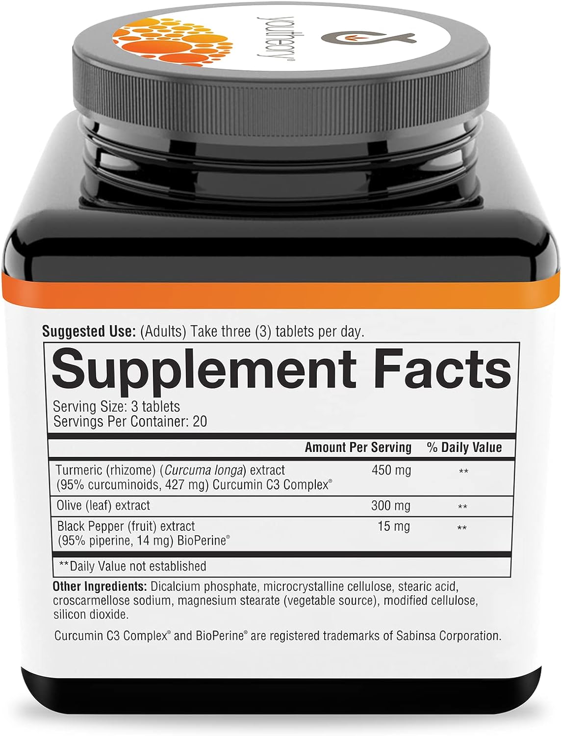 Youtheory Turmeric Curcumin Supplement with Black Pepper BioPerine, Powerful Antioxidant Properties for Joint & Healthy Inflammation Support, 60 Tablets