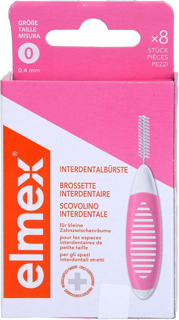 Elmex Interdental Brush Blue (Size 3, 0.6 Mm), 1 X 8 Interdental Brushes For Cleaning Medium Interdental Spaces