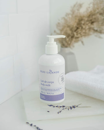 Bleu Lavande - Natural Lavender Body Milk - Made With Certified Premium & 100% Pure True Lavender Essential Oil - Soothing, Cruelty-Free And Vegan - No Artificial Fragrances - 8.4 Fl Oz