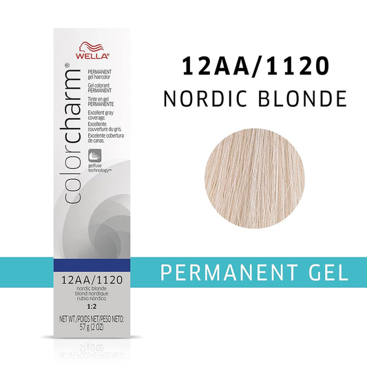 Colorcharm Permanent Gel, Hair Color For Gray Coverage, 12Aa Nordic Blonde