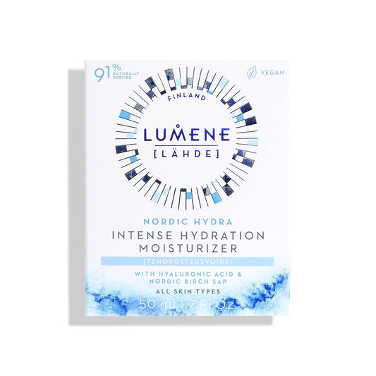 Lumene Nordic Hydra Intense Hydration 24H Face Moisturizer - Lightweight Face Cream + Dry Skin Hydrating Moisturizer - Organic Nordic Birch Sap, Arctic Spring Water & Plumping Hyaluronic Acid (1.7Oz)