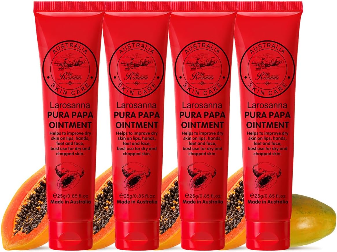 4 Pack Papaw Ointment, 25G Each Papaya Cream With Lip Applicator Imported Directly From Australia,Orange
