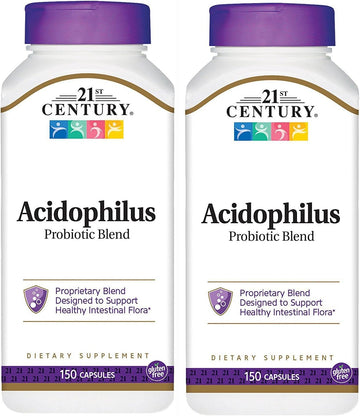 21st Century Acidophilus Probiotic Blend Capsules, 150-Count (Pack of 2)