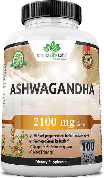 Organic Ashwagandha 2,100 Mg - 100 Vegan Capsules Pure Organic Ashwagandha Powder And Root Extract - Stress Relief, Mood Enhancer
