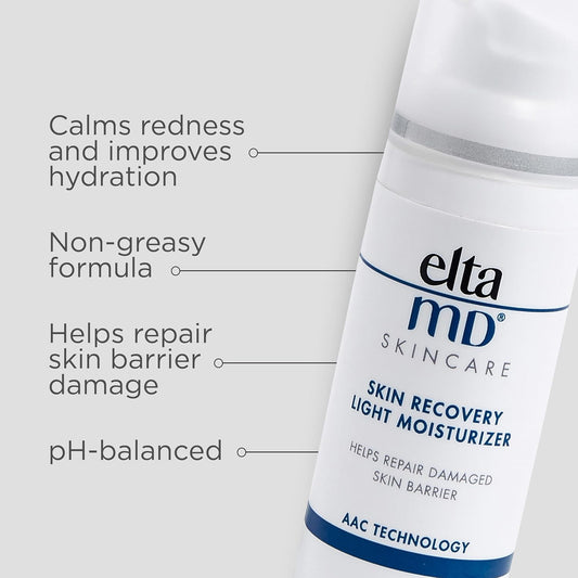 Eltamd Skin Recovery Light Face Moisturizer For Dry Skin, Oil Free Hydrating Face Moisturizer For Sensitive And Acne Prone Skin, 1.7 Oz Pump