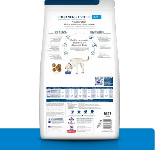 Hill'S Prescription Diet D/D Skin/Food Sensitivities Potato & Duck Formula Dry Dog Food, Veterinary Diet, 8 Lb. Bag