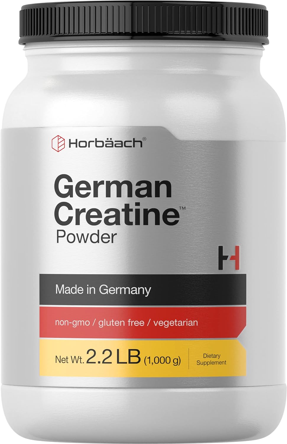 Horbäach German Creatine Powder 1000G | Creapure Monohydrate Powder | Vegetarian, Non-Gmo, And Gluten Free Supplement | Promotes Strength & Power