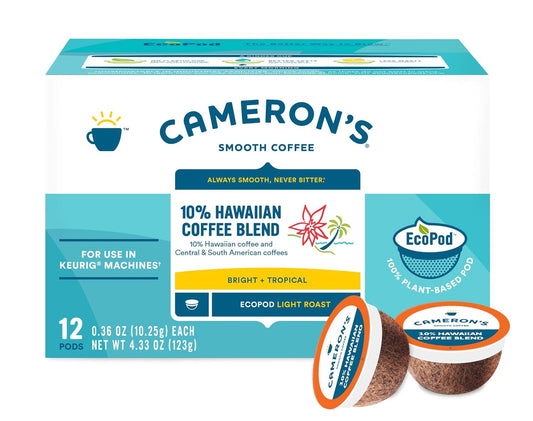 Cameron'S Coffee Single Serve Pods, 10% Hawaiian Coffee Blend, 12 Count (Pack Of 6)