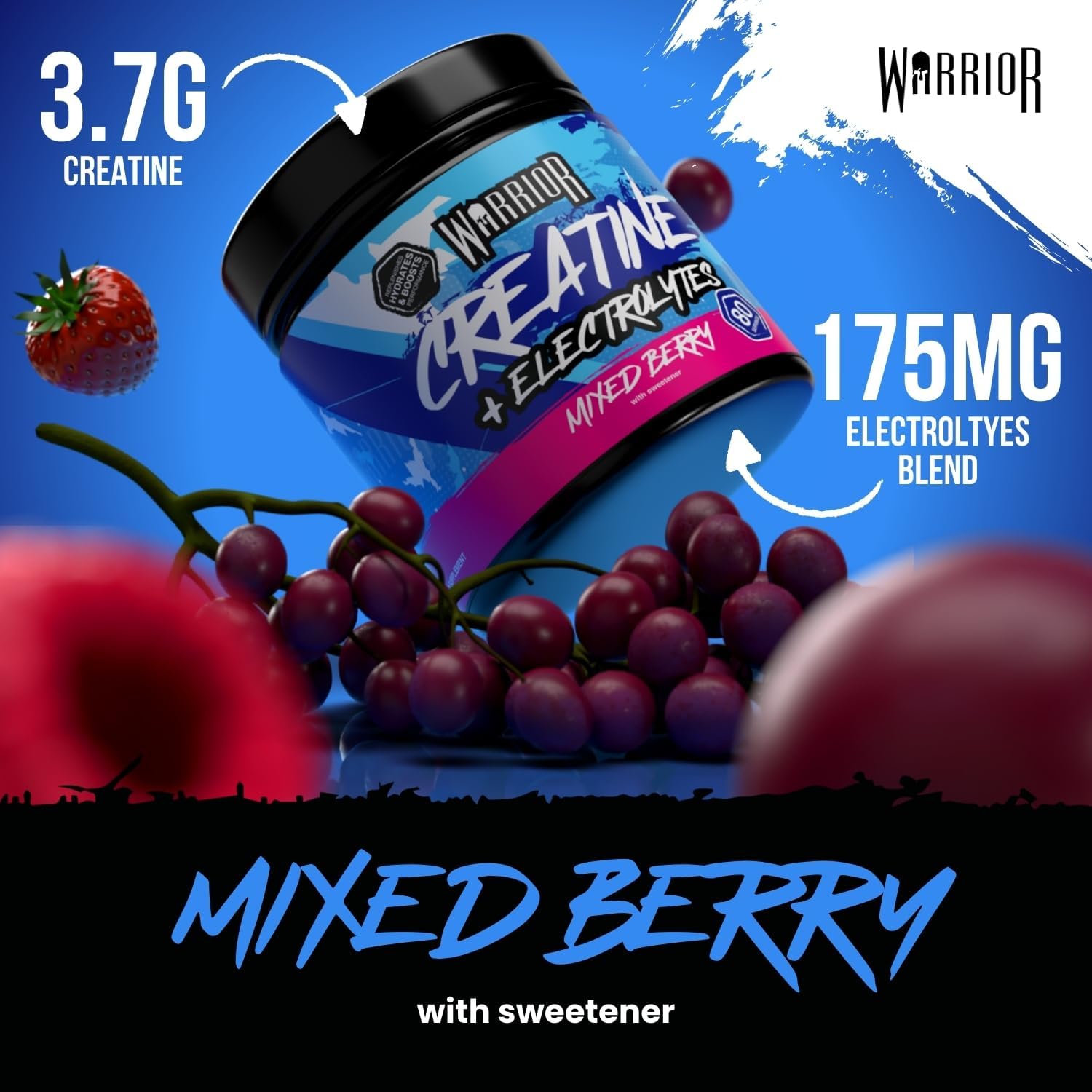 Warrior Creatine Monohydrate Plus Electrolytes Powder 360g - Hydration and Performance Drink - Nutrition Shake to Promote Muscle Growth (Not Tablets, Sachet, Gummies) - 80 Servings (Unflavoured) : Amazon.co.uk: Health & Personal Care
