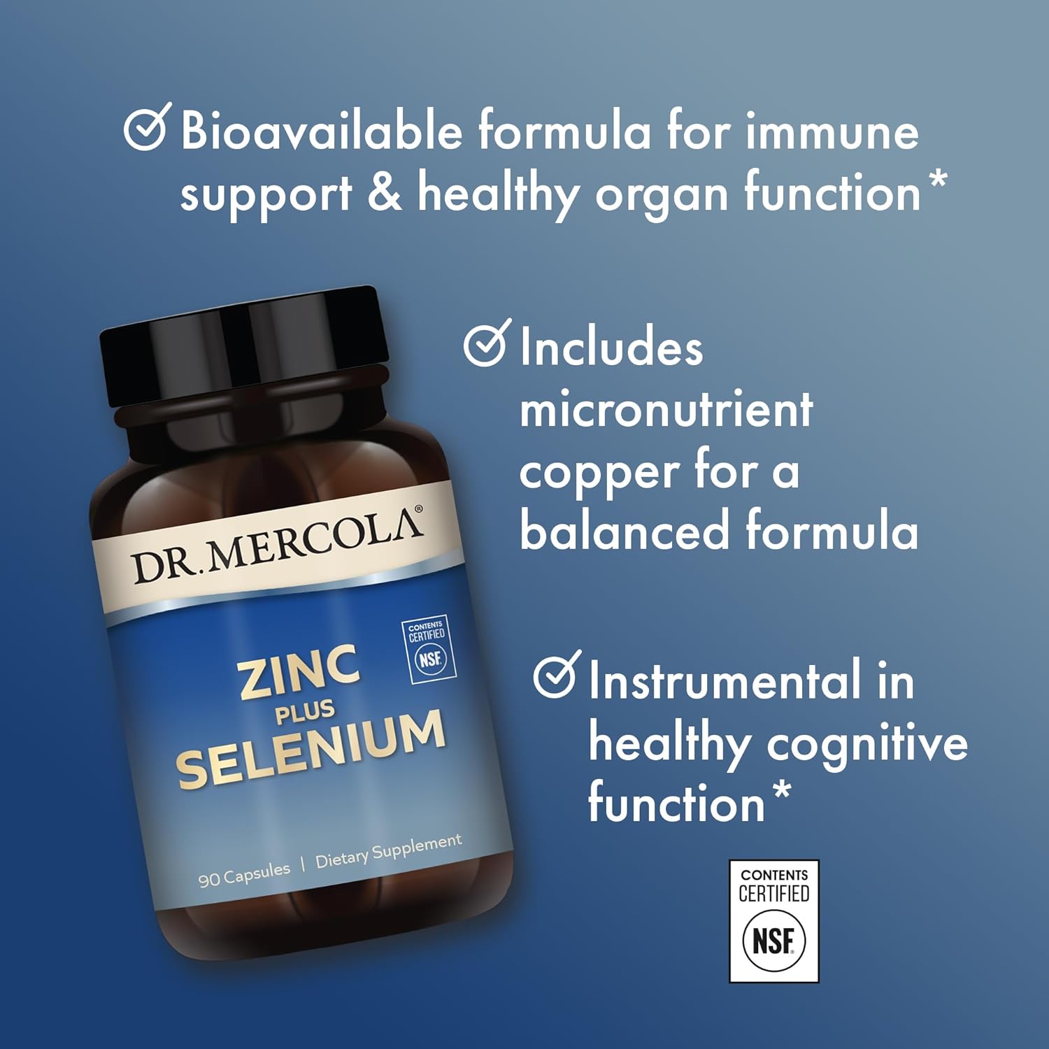 Dr. Mercola Zinc Plus Selenium, 90 Servings (90 Capsules), Dietary Sup