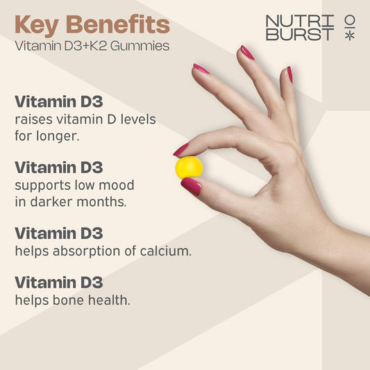 Nutriburst - Vegan Multivitamins Gummy Vitamin C B5 B6 B12, D - Multi Pack 3 X 60S Chewable Gummies - Sugar-Free Supplement - Healthy Nutrition Suitable For Vegetarians & Vegans