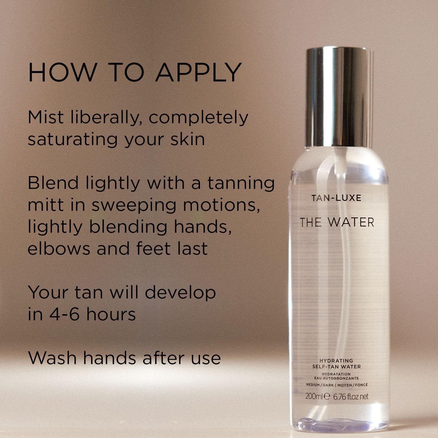 Tan Luxe THE WATER Self Tan Water, Medium (200 ml) Self Tanning Water, Cruelty Free & Vegan : Amazon.co.uk: Beauty