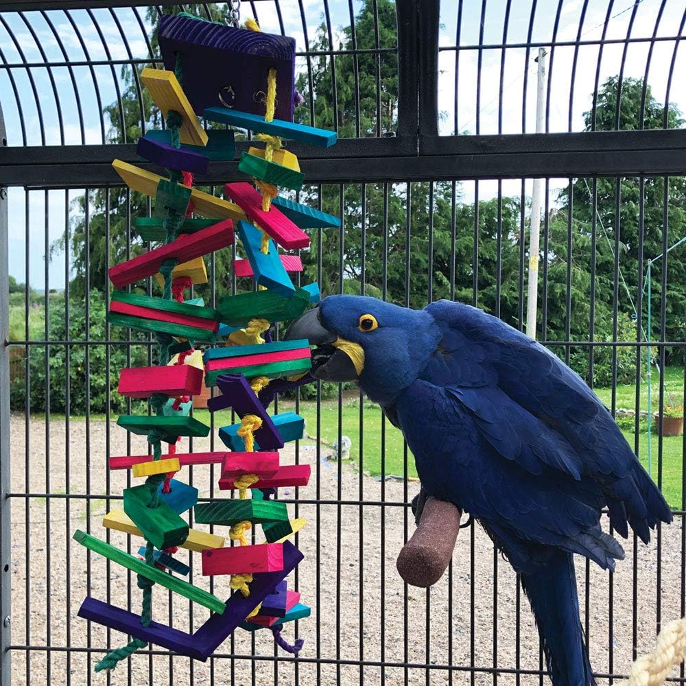 Northern Parrots Rainbow Tower Colourful Wood And Rope Cockatoo Parrot Toy