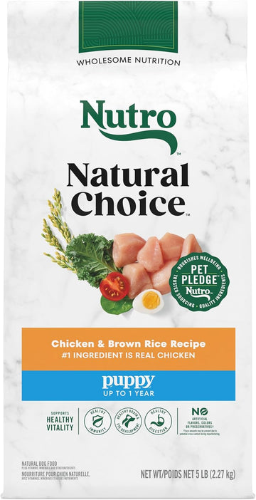 Nutro Natural Choice Puppy Dry Dog Food, Chicken & Brown Rice Recipe Dog Kibble, 5 Lb. Bag
